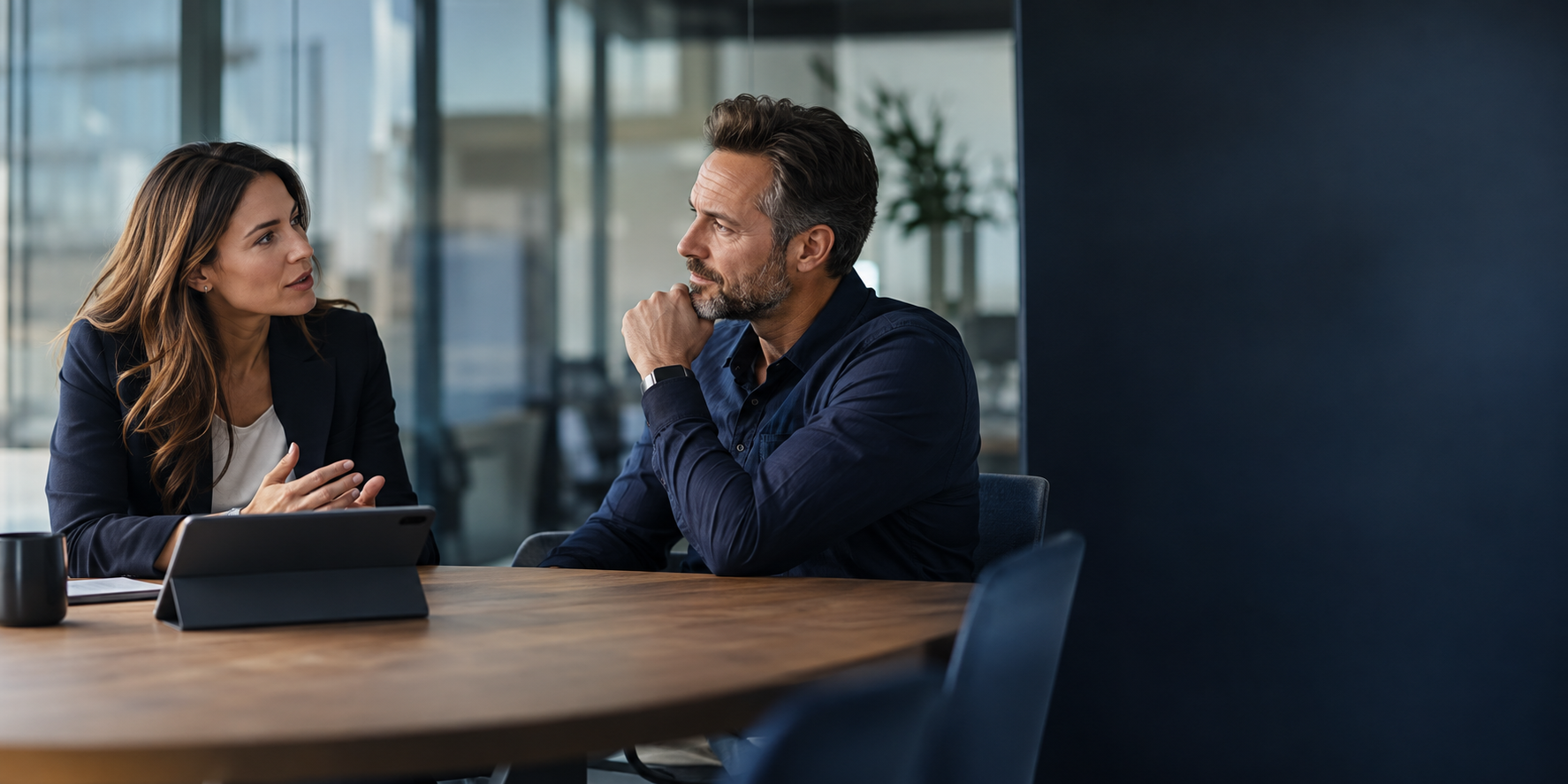 Recruiter meeting with a technology professional